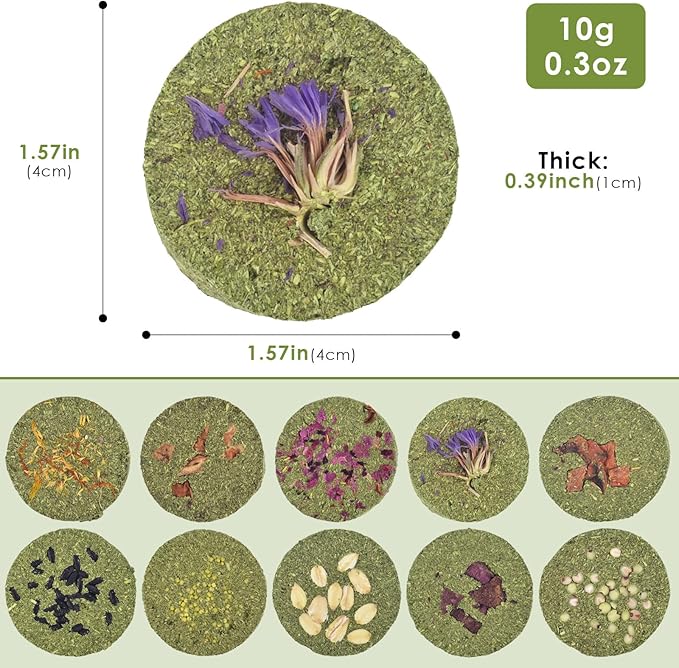 ERKOON Treats Rabbit Toys, 100% Edible Premium Timothy Hay Chew A Blocks for Rabbits, Chinchilla Treats, Chew Toys for Teeth Guinea Pigs and Mice-PawvioPets