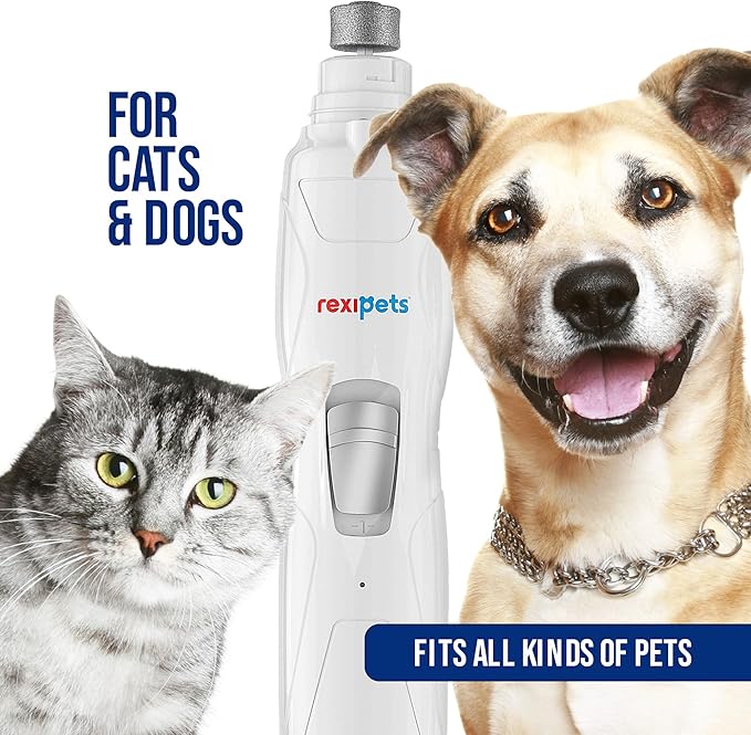 Cat and Dog Nail Grinder - Rechargeable Electric Pet Nail Clipper & Trimmer- Painless Paws Grooming - Quiet 2-Speed Motor. 3 Size Ports for Small, Medium, Large Pets- Up to 4 Hours of Charge-PawvioPets