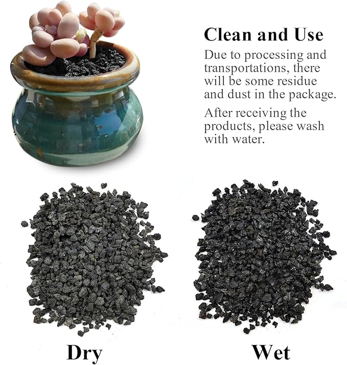 2 lbs Black Lava Rocks for Plants,1/4 Inch Crush Volcanic Rock Pumice Soil Additive for Succulent Aquarium Cactus Bonsai Fire Pits and Garden Landscaping-PawvioPets