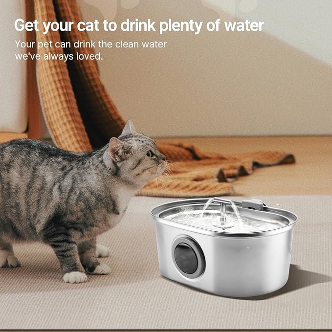 24 Pcs Cat Water Fountain Filters,12 Pack Cat Water Fountain Replacement Filters & 12 Pack Pre-Filter Sponges,Fountain Filter Replacement for Rellaty and Neareal 108oz/3.2L Pet Stainless Fountain-PawvioPets