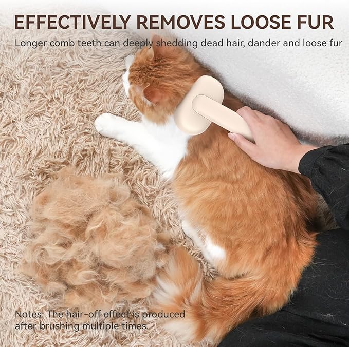 Aumuca Cat Brushes for Indoor Cats Dog Hair Brush for Shedding Long or Short Haired Cats Grooming Deshedding Brush for Dog Kitten Horse Massage Removes Loose Fur, Brown-PawvioPets