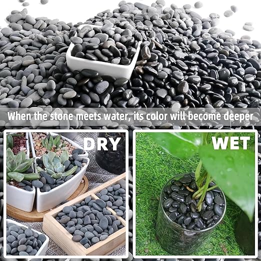 45lb River Rocks Pebbles for Plants & Succulents, Decorative Outdoor Landscaping Garden Rocks, Natural Small Mexican Beach Pebbles Aquarium Rocks Gravel for Fish Tanks Vase Yard Decor-PawvioPets