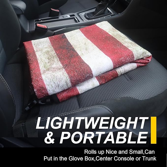 Back Seat Cover for Car Trucks Van SUV,Waterproof Rear Bench Towel Seat Covers for Dogs and Kids,Automotive Backseat Protector (American Flag)-PawvioPets