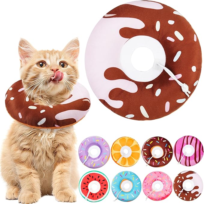 Cat Cone Collar Soft, Cat Recovery Collar for Wound Healing Cute Cat Adjustable Cat Cones to Stop Licking Comfortable Lightweight Neck Elizabethan Collars for Cats Purple-PawvioPets