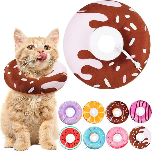 Cat Cone Collar Soft, Cat Recovery Collar for Wound Healing Cute Cat Adjustable Cat Cones to Stop Licking Comfortable Lightweight Neck Elizabethan Collars for Cats Purple-PawvioPets