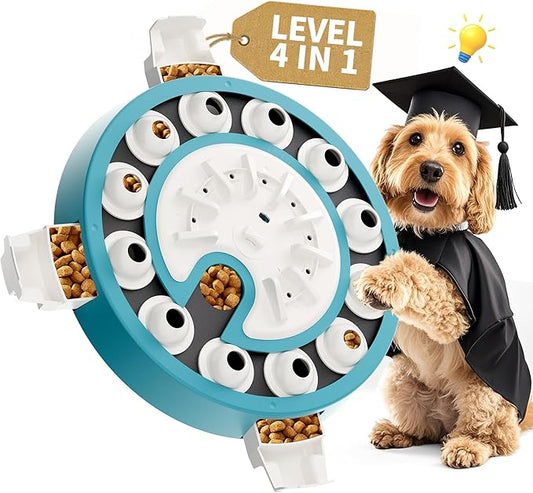 Dog Puzzle,Level 4 in 1 Interactive Toy for Smart Dogs, Multi-Stage Play, Puzzle Toys for Dogs, Cognitive Dog Puzzle Feeder for Slow Eating & Mental Stimulation-PawvioPets