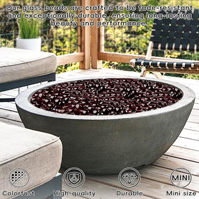 5 LB Dark Red Glass Marbles, Mini Flat Glass Beads for Vase Fillers, Floral Bottom Mancala Gems Pebbles Fish Tank Rocks for Table Aquarium,Home Decor Art Craft Supplies(0.5"~0.7")-PawvioPets