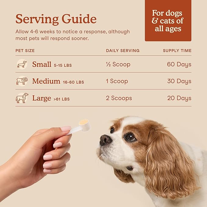 Fera Pets Probiotics for Dogs & Cats with Prebiotics - USDA Organic - Gut Health Powder Supplement with 12 Strains and 5 Billion CFUs - Supports Immunity, Energy and Skin & Coat - 60 Scoops-PawvioPets