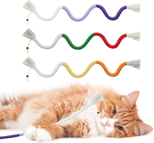 3pcs Safe Cat Rope Toy,Teeth Clean Toy for Cat, Cat Chew Toys for Indoor Cat,Kitten Interactive Toys-PawvioPets