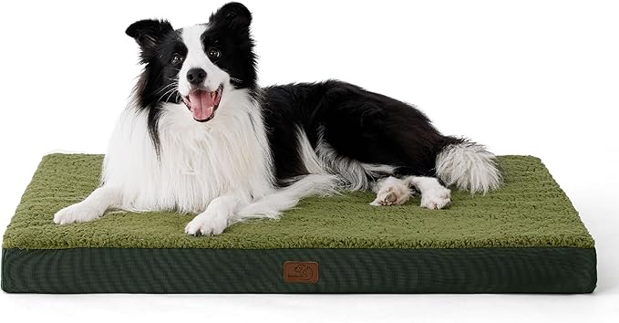 Bedsure Dog Beds Large Sized Dog - Orthopedic Flat Pet Beds with Removable Washable Cover, Egg Crate Foam Puppy Mat, Suitable for Pet Up to 65 lbs-PawvioPets