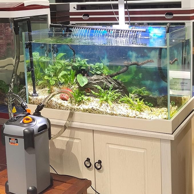 Aquarium Canister Filter with 3 Media Trays Spray Bar External Canister Filter for Large Fish Tank and Aquariums, 1000F-266GPH-PawvioPets