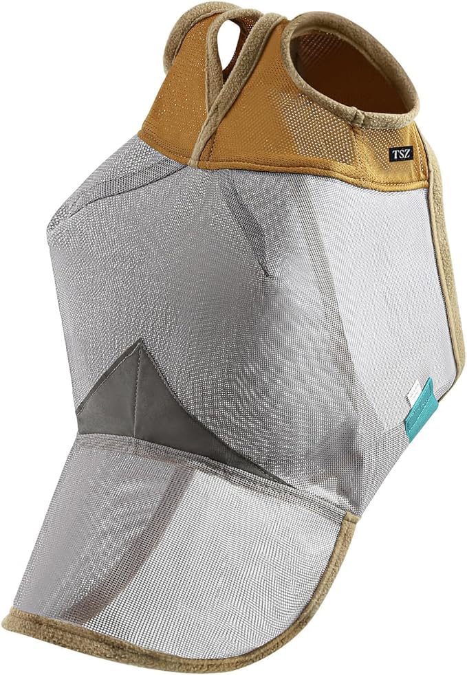 Fly Masks for Horses, 70% Uv-Block, Breathable Fly Mask for Equines, Durable, Comfortable Fit for All-Day Protection, Horse Size (Horse Fly Mask, with Nose)-PawvioPets