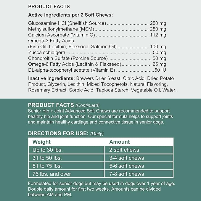 Glucosamine for Dogs Hip and Joint Supplement - 120 Soft Chews for Senior Dogs with Glucosamine, Chondroitin, MSM, Vitamin C, and Omegas - for Mobility, Cartilage, and Joint Health-PawvioPets