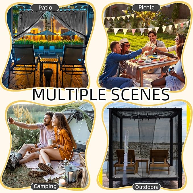 4 Corners Mosquito Net for Mosquiteros para Camas Bed Canopies Netting Bed Drapes Rectangular Mosquito Mesh for Camping Home Outdoor Travel(Black,L78 X W71 X H67 Inch,Opening)-PawvioPets