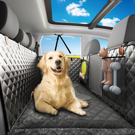 Car Back Seat Pet Cover for Dogs Back Seats Protector, Soft Inflatable Cushion Backseat Extender Comfortable Dog Hammock, Waterproof Dog Bed Rear Travel Accessories for Car,SUV,Truck-PawvioPets