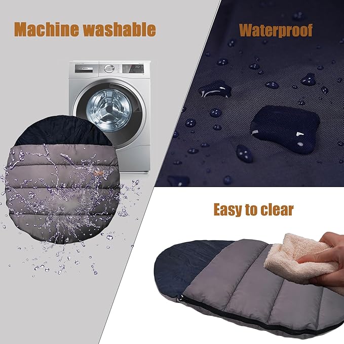 Camping Dog Sleeping Bag, Waterproof Warm Pet Bed Cave, Packable Washable Dog Bed Mat with Compression Bag-PawvioPets