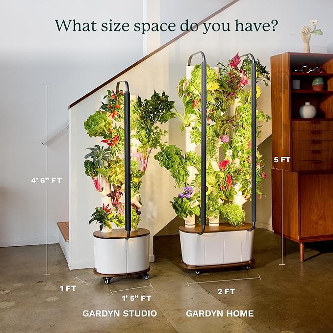 Gardyn Studio Hydroponics Growing System Kit & Vertical Indoor Garden Planter | Smart Herb Garden | Includes 16 Non-GMO Indoor Plants, Herbs, Vegetables & LED Grow Light for Your Home Gardening System-PawvioPets