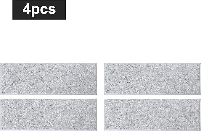 COSY HOMEER Edging Stair Treads Non-Slip Carpet Mat 28inX9in Indoor Stair Runners for Wooden Steps, Edging Stair Rugs for Kids and Dogs, 100% Polyester TPE Backing (4pc, Grey)-PawvioPets