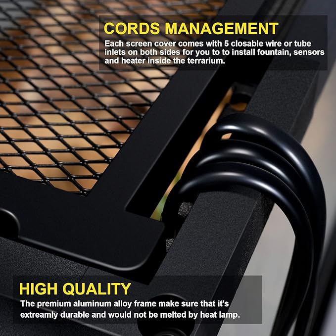 48 Gallon Professional Glass Terrarium 36"x18"x18" Durable Reptile Habitat Tank with Heat Resistant Aluminum Alloy Frame, Dual Front Swinging Doors for no Jam by Sand and Other Debris-PawvioPets