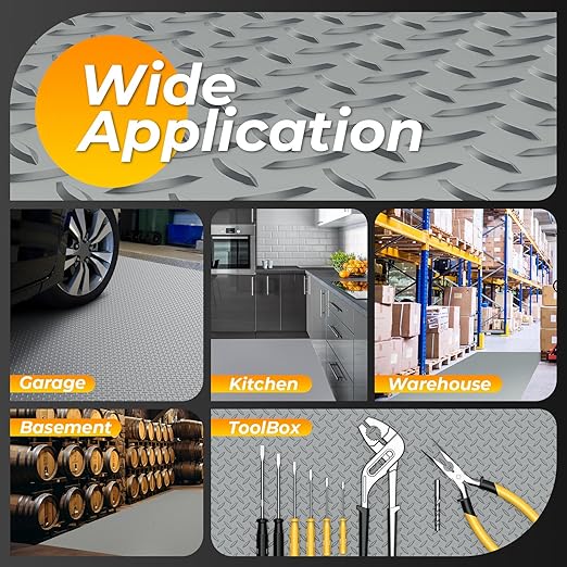 7.5 x 16 FT Garage Floor Mats for Under Car, 2.8mm Thickened Rubber Flooring Roll, S Size 120 SQFT Mat for Compact SUV, Sports Car-PawvioPets