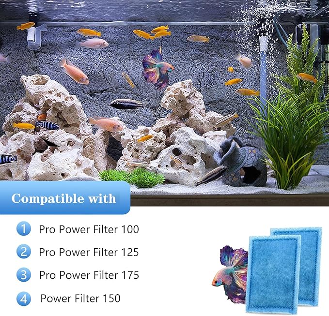 4 Pack Aquarium Filter Cartridge Rite-Size B Filter Cartridges Compatible with PRO Power Filters 100/125/175 Power Filter 150-PawvioPets