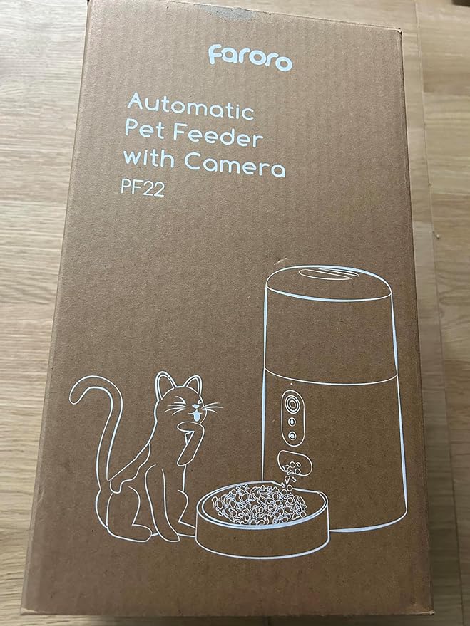 Faroro Automatic Cat Feeder with Camera, 3MP HD Video with Night Vision, 5G WiFi Cat Feeder Automatic with APP Control, 2-Way Audio, Low Food Sensor, Motion Alerts for Cats and Dogs-PawvioPets
