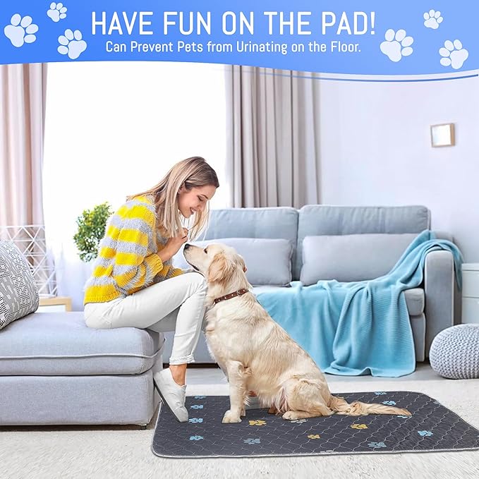 Aitmexcn Washable Puppy Dog Pee Pad, 2PCS 100% Waterproof Whelping Training Mat for Puppy/Senior Dog, Fast Drying Reusable Puppy Pads for Indoor, Outdoor and Car Travel- 36'' x 36''-PawvioPets