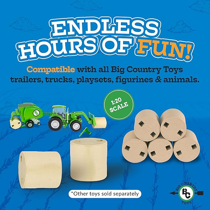Big Country Toys 5-Piece Hay Bale Set - Toy Hay Bales for Farm Animal Toys for 3 Year Old Boys & Girls-PawvioPets