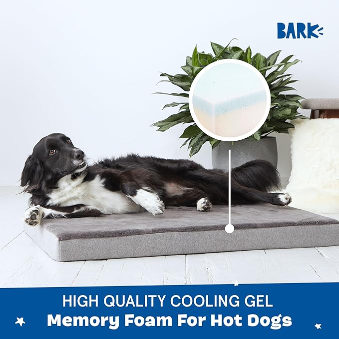 Barkbox Orthopedic Dog Bed with Memory Foam, Premium Comfort for Dogs and Puppies, Large Sized Dog Bed for Joint Relief and Restful Sleep, Durable and Easy to Clean - Grey, Large-PawvioPets