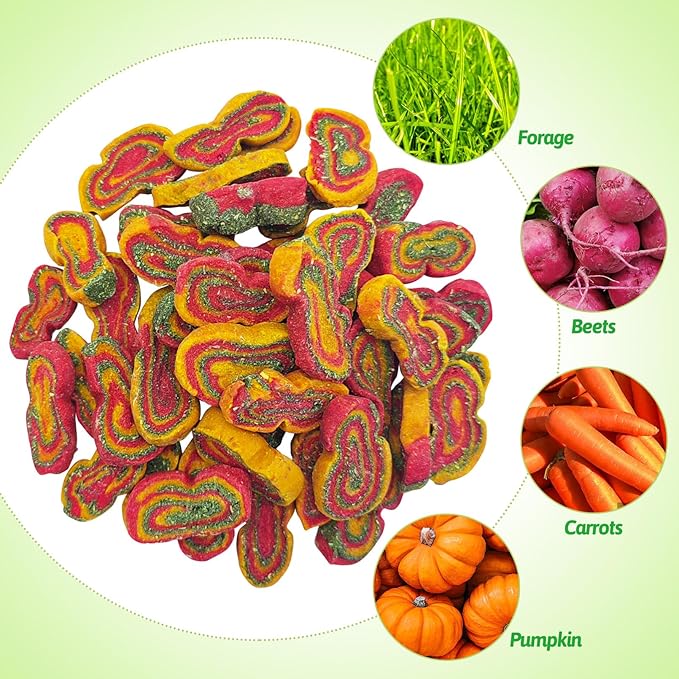 Fhiny Rabbit Chew Toys Mixed Forage Beetroot Carrot and Pumpkin Bunny Treats for Hamsters Guinea Pigs Chinchillas and Other Small Rodents Teeth Grinding (0.57lb/260g)-PawvioPets
