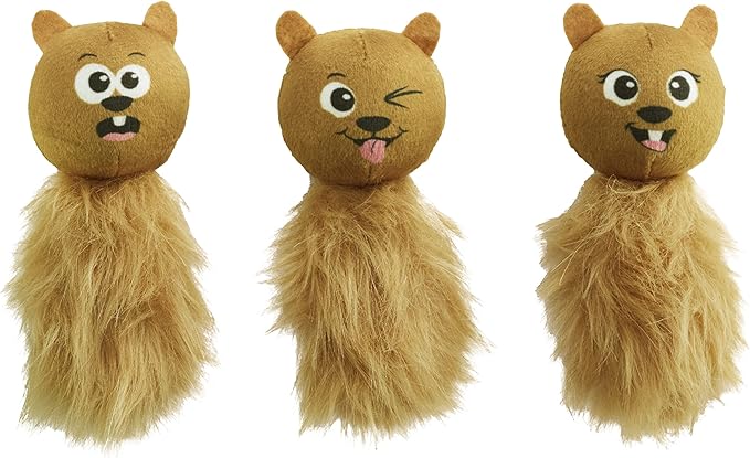 Outward Hound Nina Ottosson Plush Replacement Chipmunk Toys for Snuffle N' Treat Dog Ball Puzzle - 3 Pack-PawvioPets