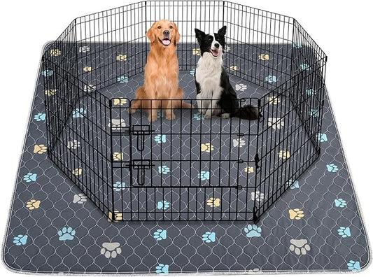 Aitmexcn Washable Puppy Dog Pee Pad, 2PCS 100% Waterproof Whelping Training Mat for Puppy/Senior Dog, Fast Drying Reusable Puppy Pads for Indoor, Outdoor and Car Travel- 48'' x 48'',Gray-PawvioPets