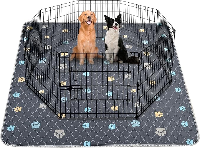 Aitmexcn Washable Puppy Dog Pee Pad, 2PCS 100% Waterproof Whelping Training Mat for Puppy/Senior Dog, Fast Drying Reusable Puppy Pads for Indoor, Outdoor and Car Travel- 36'' x 41''-PawvioPets
