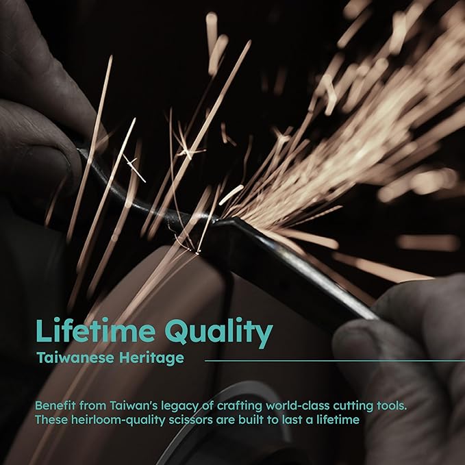 8" Dog Grooming Scissors – Handcrafted, Ergonomic, VG10 Stainless Steel for Sharper, Tougher, Better Edge Retention, Lightweight Shears with 3D Convex Blade for Dogs and Cats-PawvioPets