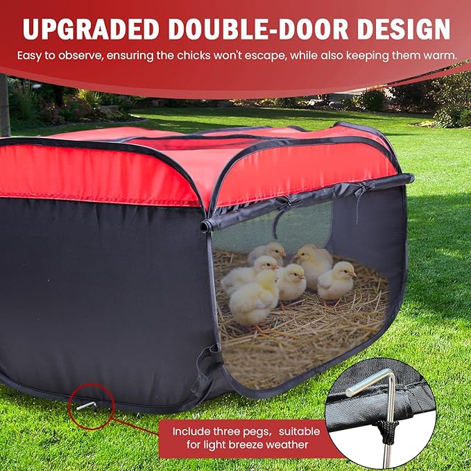 Brooder Box for Chick Starter Kit - Brooder Pen/Baby Chicken Supplies Brooder Box with Ideal Size Brooding Up to 15 Baby Chick, Duck and Quail-PawvioPets