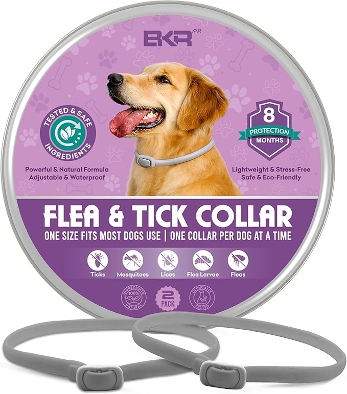 Flea Collar for Dogs – 2 Pack 16 Month Natural Flea & Tick Prevention Dog Flea Collar Adjustable One Size Fits All, Safe and Effective-PawvioPets