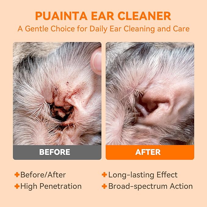 Ear Cleaner for Dog & Cats, Dog Ear Drop and Infection Treatment, Dog Ear Cleaning Solution- Cleaning,Soothing, and Deodorizing Itchy Ears - 8oz-PawvioPets