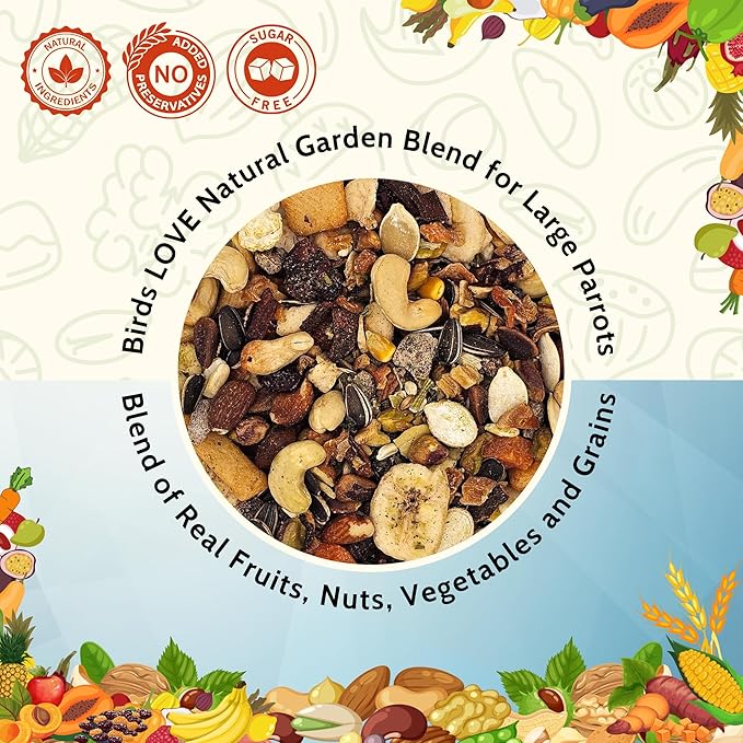 Birds LOVE All Natural Garden Blend Bird Food for Parrots 2lb-PawvioPets