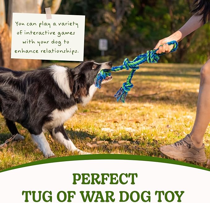 Dog Rope Toy for Large Dogs, 2 Pack Heavy Duty Dog Chew Toys for Aggressive Chewers, Indestructible Dog Toys for Super Chewer, Durable Tug of War Pet Toy for Medium to Large Breed Teeth Cleaning-PawvioPets