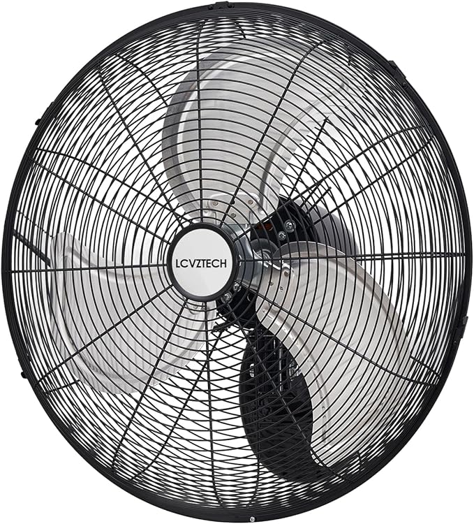 20 inch Wall Mount Fan Oscillating, 3-Speed 5500 CFM High Velocity Industrial Wall Mounted Fan, Heavy Duty Air Circulator for Garage, Shop, Gym, Workshop, Covered Patio - UL Listed-PawvioPets