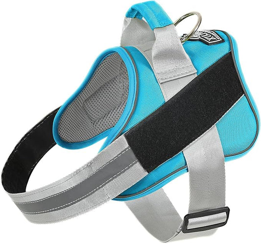 Bolux Dog Harness, No-Pull Reflective Dog Vest, Breathable Adjustable Pet Harness with Handle for Outdoor Walking - No More Pulling, Tugging or Choking (OceanicBlue, X-Small (Pack of 1))-PawvioPets