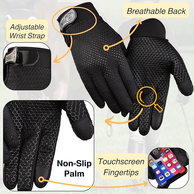 Equestrian Set - Helmet and Gloves for Horseback Riding and Training - Horse Riding Safety Gear Helmets Equestrian Equi-Pro Gear Gloves for Women, Man-PawvioPets