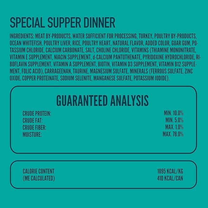 A Strong Heart Canned Wet Cat Food, Special Supper Dinner - 13.2 oz Cans (Pack of 12), Made in The USA with Real Turkey & Fish-PawvioPets