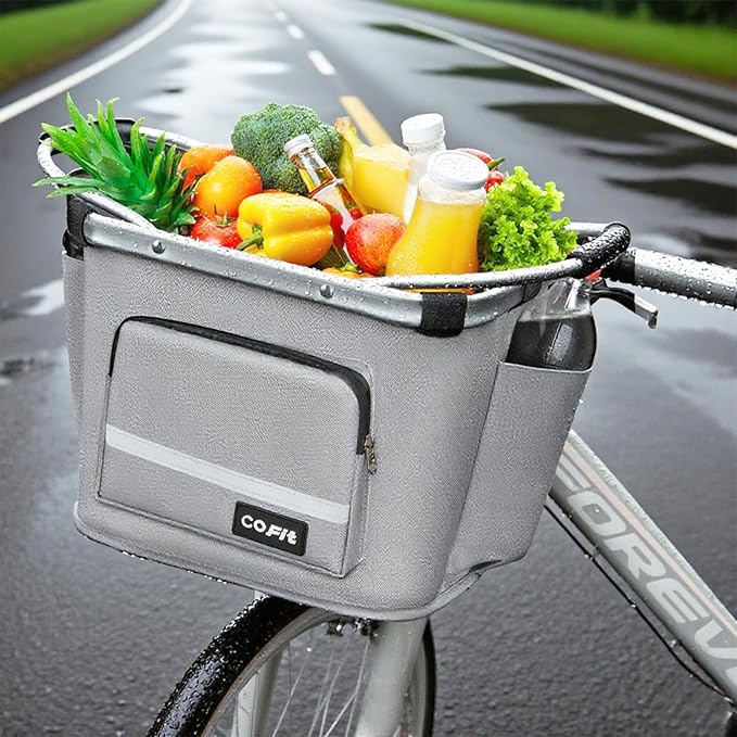COFIT Detachable Bike Basket, Multi-Purpose Bicycle Handlebar Basket for Pet, Shopping, Commuter, Camping and Outdoor-PawvioPets