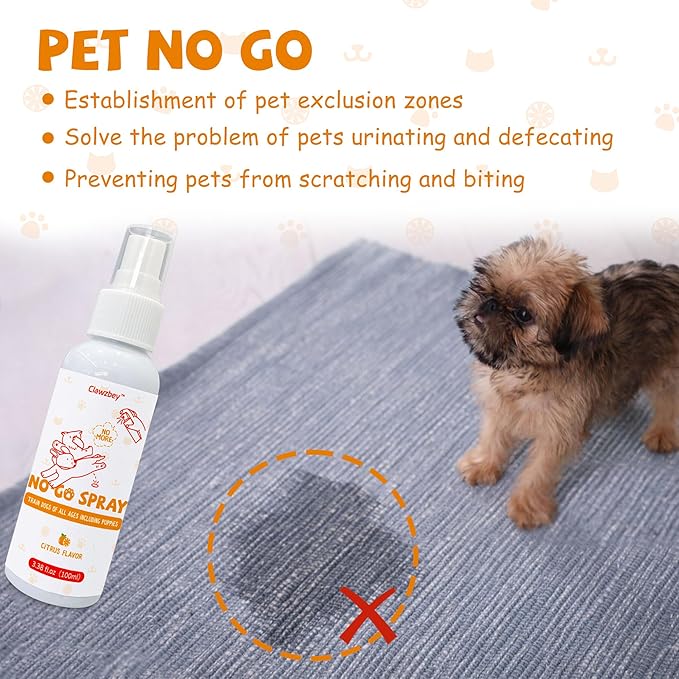 Dog Potty Spray Set, No-Go Spray & Potty Training Spray, Puppy Essentials, Stops Urination & Marking, Indoor and Outdoor Use (3.38 fl oz)-PawvioPets