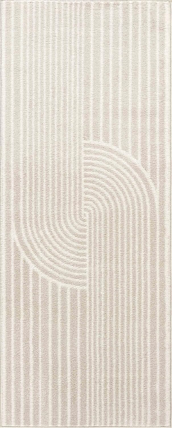 Abani Area Rug for Living Room - Nuevo 2' 6" x 6' Beige Arch Pattern Area Rug, Soft and Durable Living Room Rug, Stain and Fade Resistant, Chic Modern Design, Pet & Kid Friendly