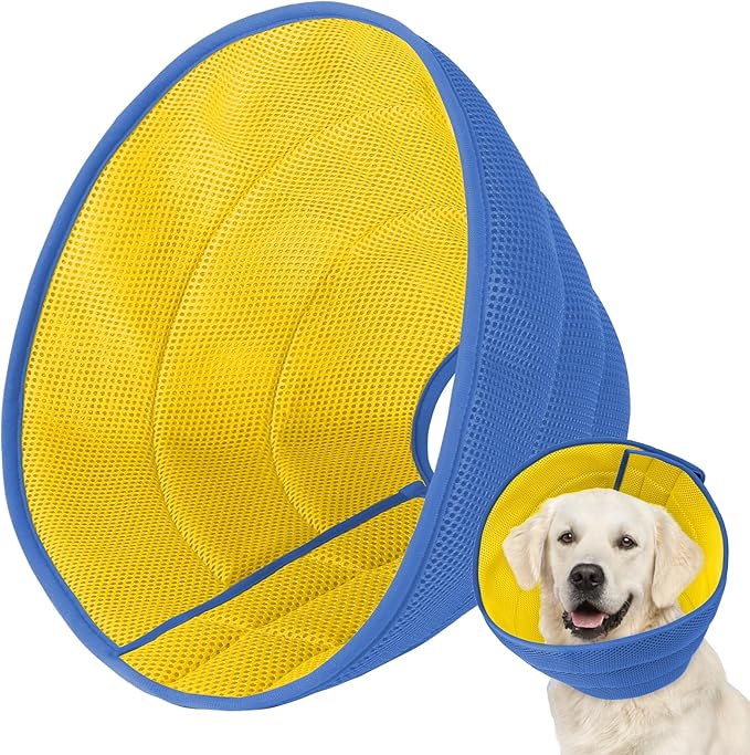 Dog Cone Soft Recovery Collars & Cones After Surgery for Medium Large Dogs, Comfy Ecollars to Stop Licking, Adjustable, Dog Ecollars for Recovery Fabric: Soft Comfort, Ecollars of Shame Alternatives-PawvioPets