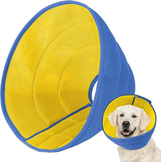Dog Cone Soft Recovery Collars & Cones After Surgery for Medium Large Dogs, Comfy Ecollars to Stop Licking, Adjustable, Dog Ecollars for Recovery Fabric: Soft Comfort, Ecollars of Shame Alternatives-PawvioPets