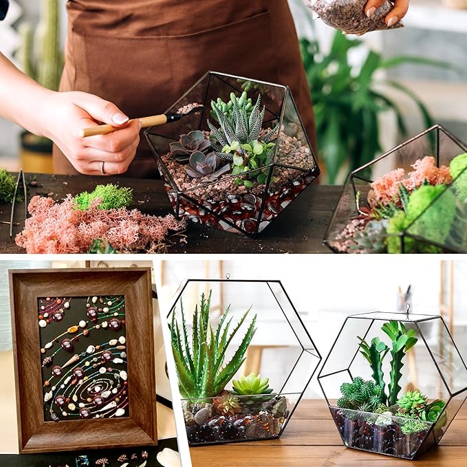 10LB Amber Flat Glass Marbles for Vases, Gemstone Beads Vase Filler Decorative Glass Pebbles for Fish Tank, DIY Crafts, Autumn Centerpieces, Aquarium Decor Rocks-PawvioPets