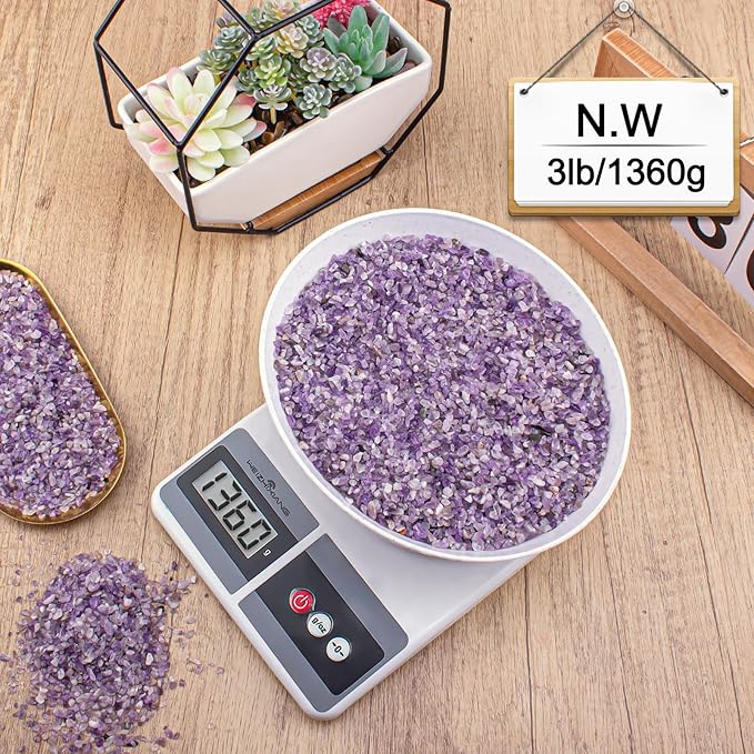 3 Lb Amethyst Crushed Stones Quartz Crystals Chips Bulk, Natural Tumbled Healing Stones for Decorative Fish Tank Vase Fillers Aquarium Gravel Rocks-PawvioPets